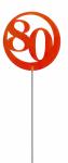 Elliot Lichtzauber Jubiläumsz 80, 6 cm rot mit 25 cm Stab