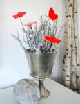 Elliot Lichtzauber Blume 6 cm rot mit 25 cm Stab