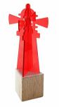 Elliot Lichtzauber Leuchtturm 3D 5cm rot Holzsockel 2x2cm