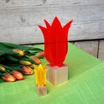 Elliot Lichtzauber Tulpe 3D 5cm orang Holzsockel 2x2cm
