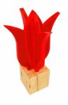 Elliot Lichtzauber Tulpe 3D 5cm rot Holzsockel 2x2cm