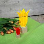 Elliot Lichtzauber Tulpe 3D 5cm rot Holzsockel 2x2cm