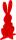 Elliot Lichtzauber Hase 3D stehend 12 cm rot