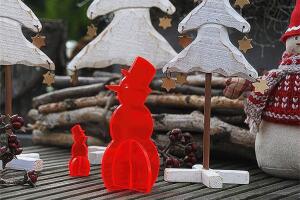 Elliot Lichtzauber Schneemann 3D stehend 12 cm rot