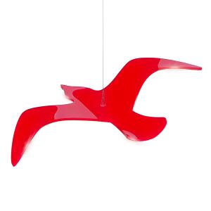 Elliot Lichtzauber Vogel gebogen 11 cm rot mit 30 cm Stab