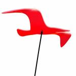 Elliot Lichtzauber Vogel gebogen 11 cm rot mit 30 cm Stab