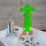Elliot Lichtzauber Leuchtturm 3D 10cm grün Holzsockel 3x3cm