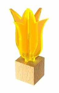 Elliot Lichtzauber Tulpe 3D 12cm orang Holzsockel 4x4cm