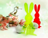 Elliot Lichtzauber Hase 3D stehend 20 cm rot