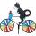 Elliot Windspiel Bike Katze Ø 18cm, 50x48cm H 105cm