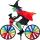 Elliot Windspiel Bike Hexe Ø 18cm, 50x48cm H 105cm