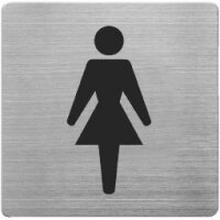 Alco Piktogramm matt gebürsteter Edelstahl WC Damen...