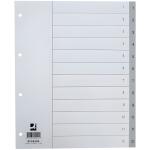 Q-Connect Zahlenregister - 1 - 12, PP, A4 Überbreite, 12 Blatt, grau
