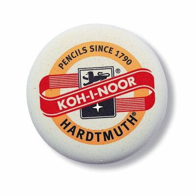 KOH Radiergummi rund D = 70 mm weiß mit Aufdruck