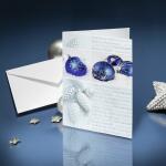 SIGEL DS057 Weihnachts-Karten - Weihnachtskugeln - blau -...
