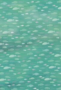 HEYDA Motivkarton Fische A4 (21 x 31 cm inkl. Codierleiste) Aqua grün