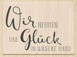 HEYDA 211800017 Stempel Hochzeit Das Glück Holz matt lackiert
