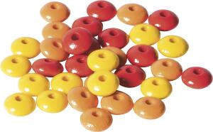 Holzlinsen-Mix Stärke: 5 mm Ø 10 mm Buche Deutschland gelb orange rot