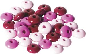Holzlinsen-Mix Stärke: 5 mm Ø 10 mm Buche Deutschland rosa pink