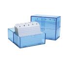 WEDO Karteibox A7/200 gefüllt tr.bl