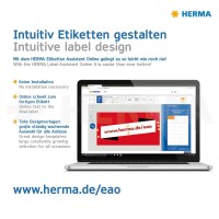 Herma Namensetiketten ablösbar 80 x 50 mm Acetatseide weiss 10 Bl 100 Etik. LaserCopy