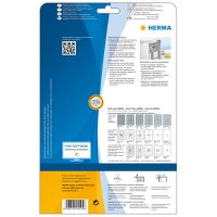 Herma Etiketten Typenschild stark haftend 63,5 x 29,6 mm wetterfest silber 10 Bl 675 Etik. LaserCopy