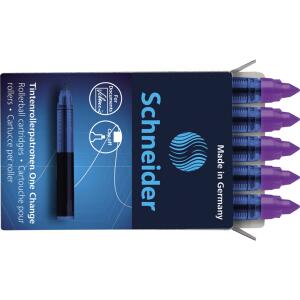 Schneider Tintenrollerpatrone One Change Packung 5 Stück violett
