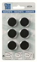 Alco Haftmagnet 7mm Ø 24mm schwarz 6 Stück