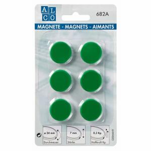 Alco Haftmagnet 7mm Ø 24mm dunkelgrün 6 Stück