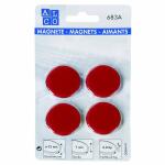 Alco Haftmagnet 7mm Ø 32mm rot 4 Stück