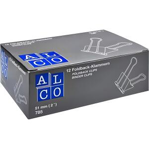Alco Foldbackklammer Metall vernickelt 51mm blau 12 Stück