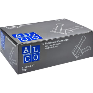 Alco Foldbackklammer Metall vernickelt 51mm blau 12 Stück