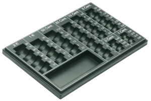 Alco Zählbrett f.Münzgeld 260x170x20mm 8 Münzreihen schwarz