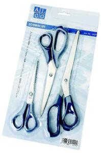 Alco Scheren-Set Edelstahl rostfrei spitz 160, 215 und 255mm blau