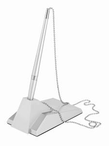 Alco Kugelschreiberständer Kunststoff mit Kette beige