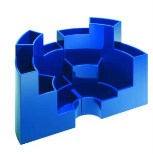 Alco Schreibtischbutler 6 Fächer Kunststoff blau
