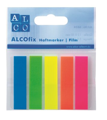 Alco Haftmarker ALCOfix 50x12mm 5 Farben je 25 Stück