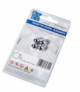 Alco Kugelmagnet Neodoym Ø 10mm silber 4 Stück
