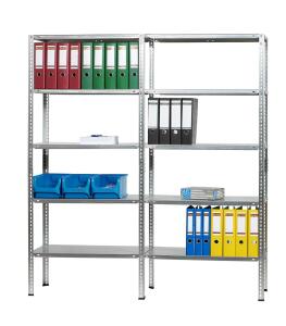 Alco Schraubregal Stahlblech 10 Böden 160x40x180cm silber