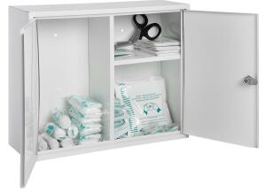 Alco Erste-Hilfe-Verbandschrank Stahl 450x150x360mm, weiß