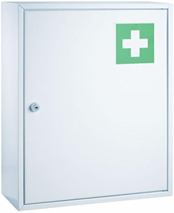 Alco Erste-Hilfe-Verbandschrank Stahl 360x150x450mm weiß