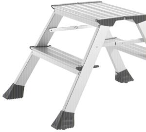 Alco Trittleiter Aluminium 2-stufig 43cm silber