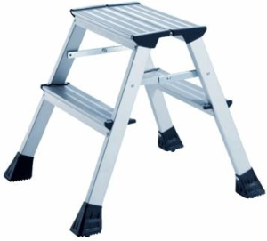Alco Trittleiter Aluminium 2-stufig 43cm silber