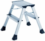 Alco Trittleiter Aluminium 2-stufig 43cm silber