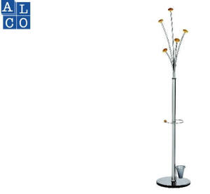 Alco Standgarderobe pulverbeschichtetes Metall 188 cm Ø 38 silber
