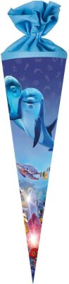 Nestler Schultüte Filzv. 70 cm rund Delfinwelten