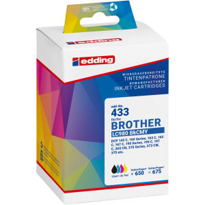 Edding Tintenpatrone EDD-433 ersetzt Brother LC980BK/C/M/Y