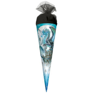 Motiv-Schultüte Eisdrache 35cm rund Tüllverschluss