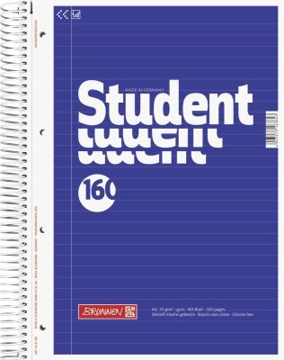 BRUNNEN 1067981 Notizblock / Collegeblock Student ( A4  liniert 70g/m? 160 Blatt ..