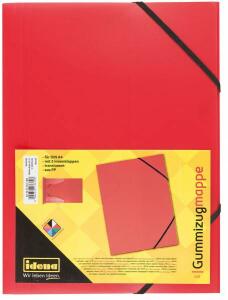 Idena 213372 - Gummizugmappe für DIN A4 aus Polypropylen, transluzent rot